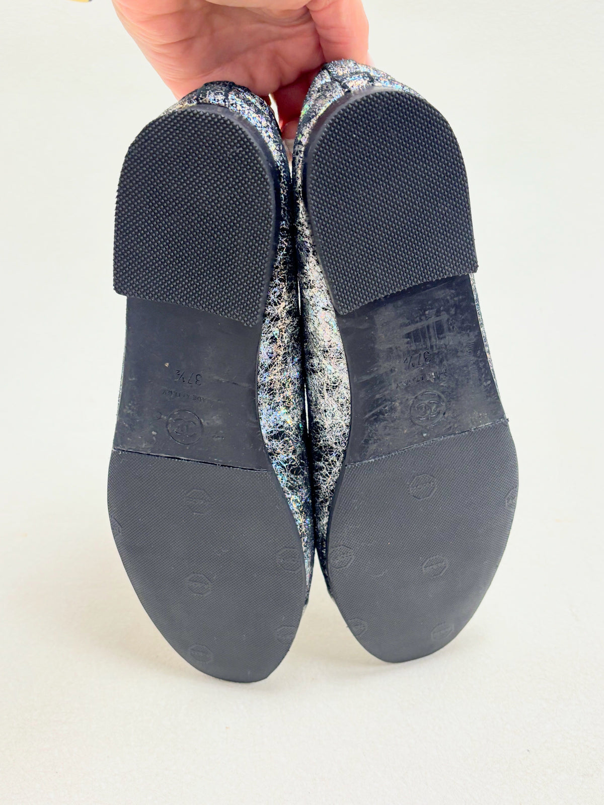 CHANEL Ballerines Argent