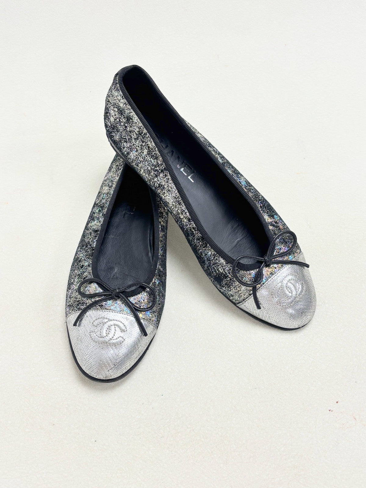 CHANEL Ballerines Argent