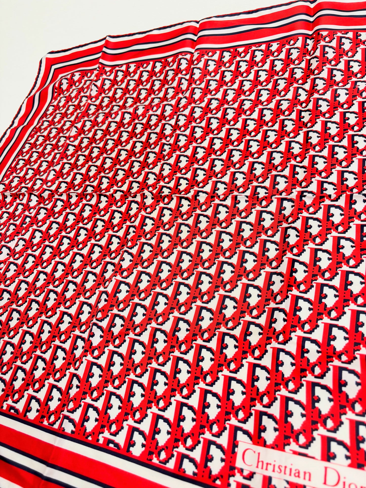 DIOR Foulard Carré Oblique en soie