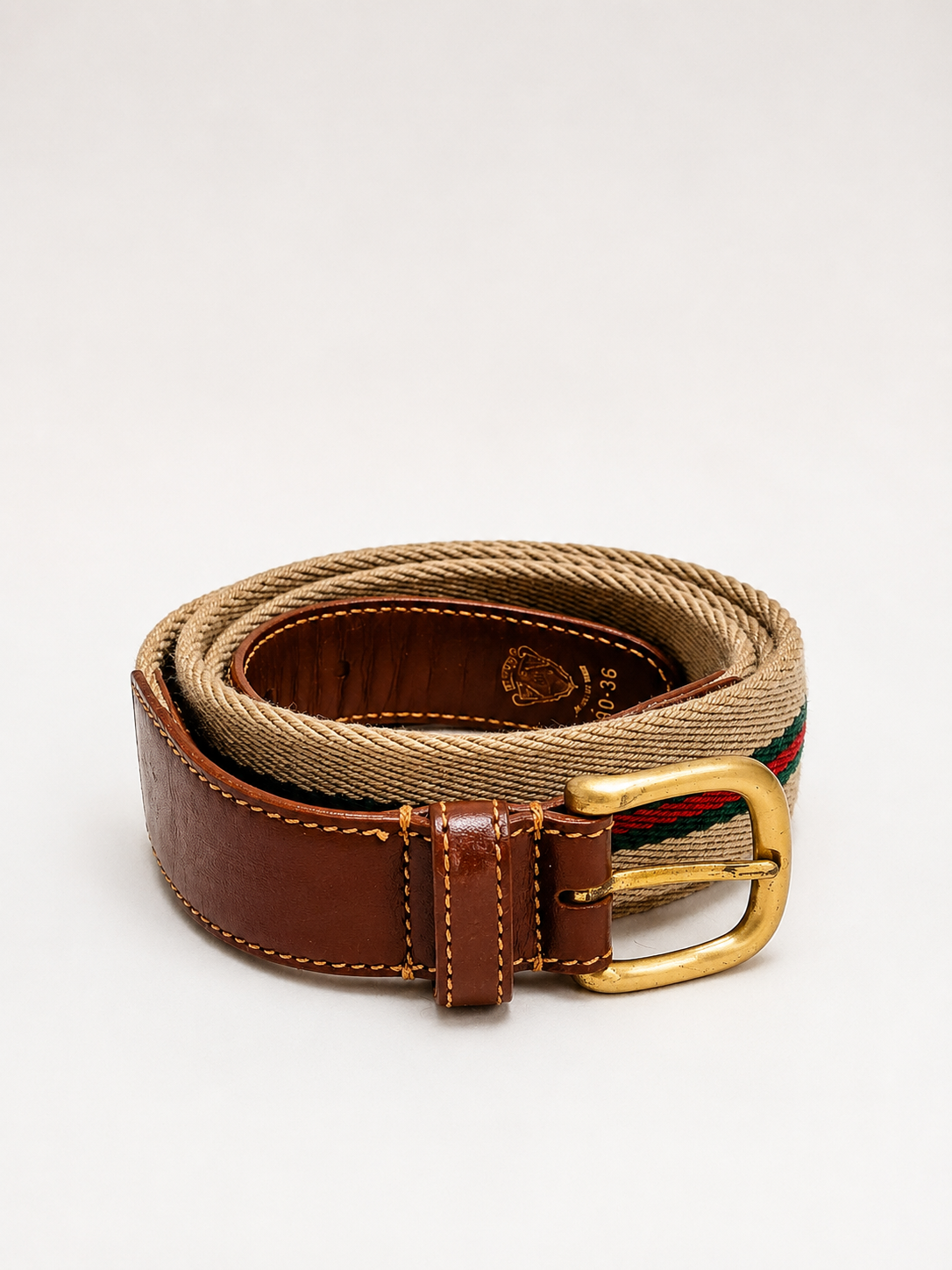 GUCCI Ceinture Toile et cuir