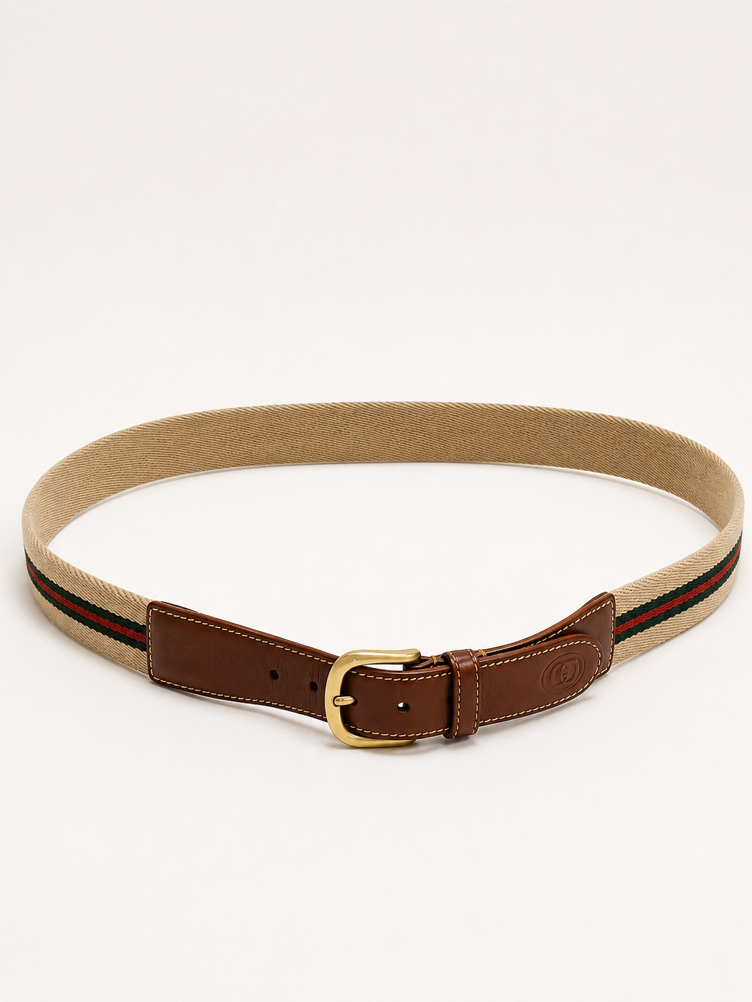 GUCCI Ceinture Toile et cuir