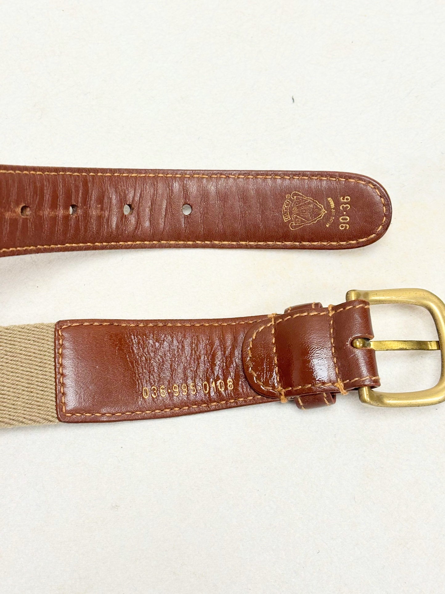GUCCI Ceinture Toile et cuir