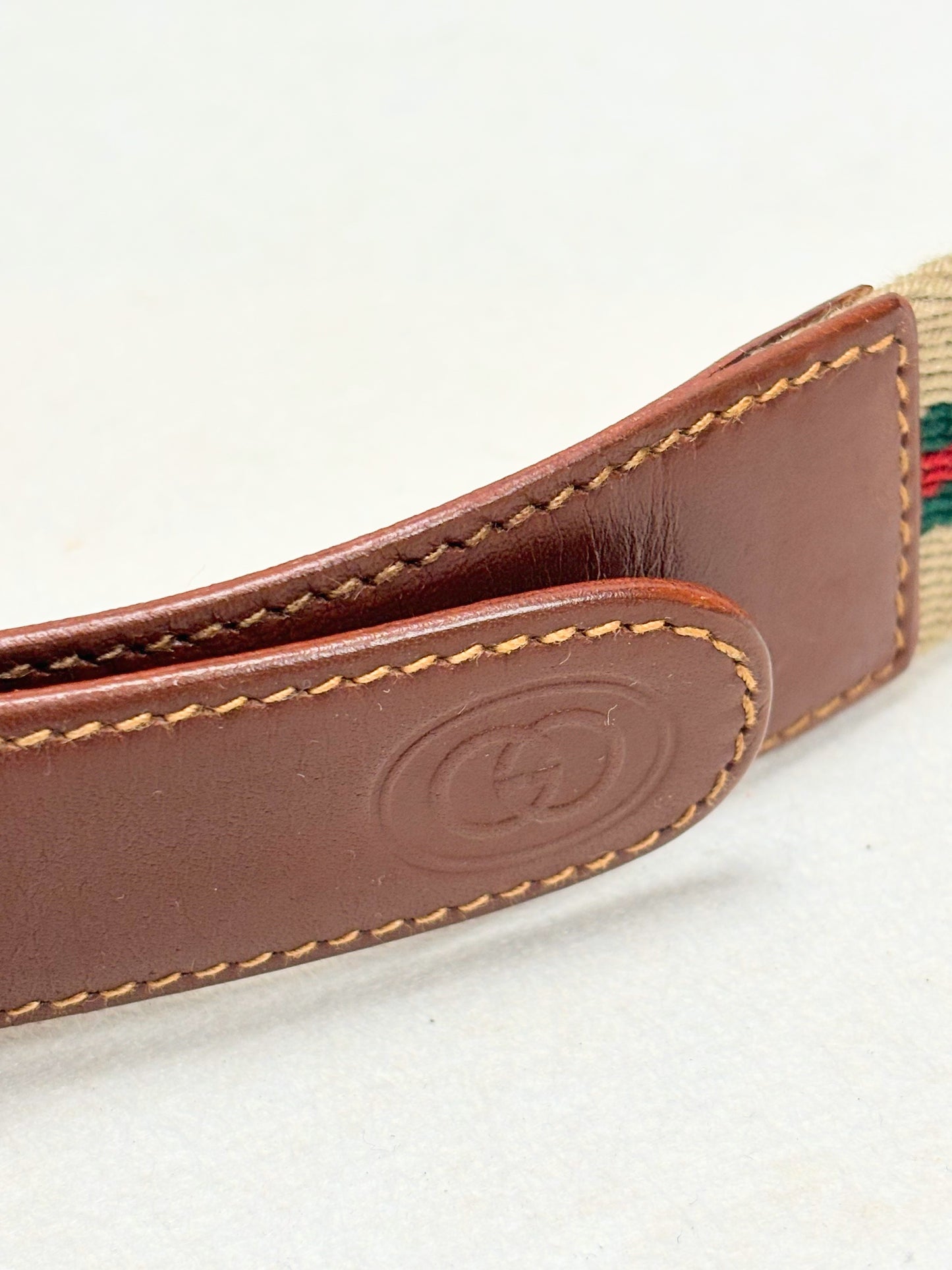 GUCCI Ceinture Toile et cuir