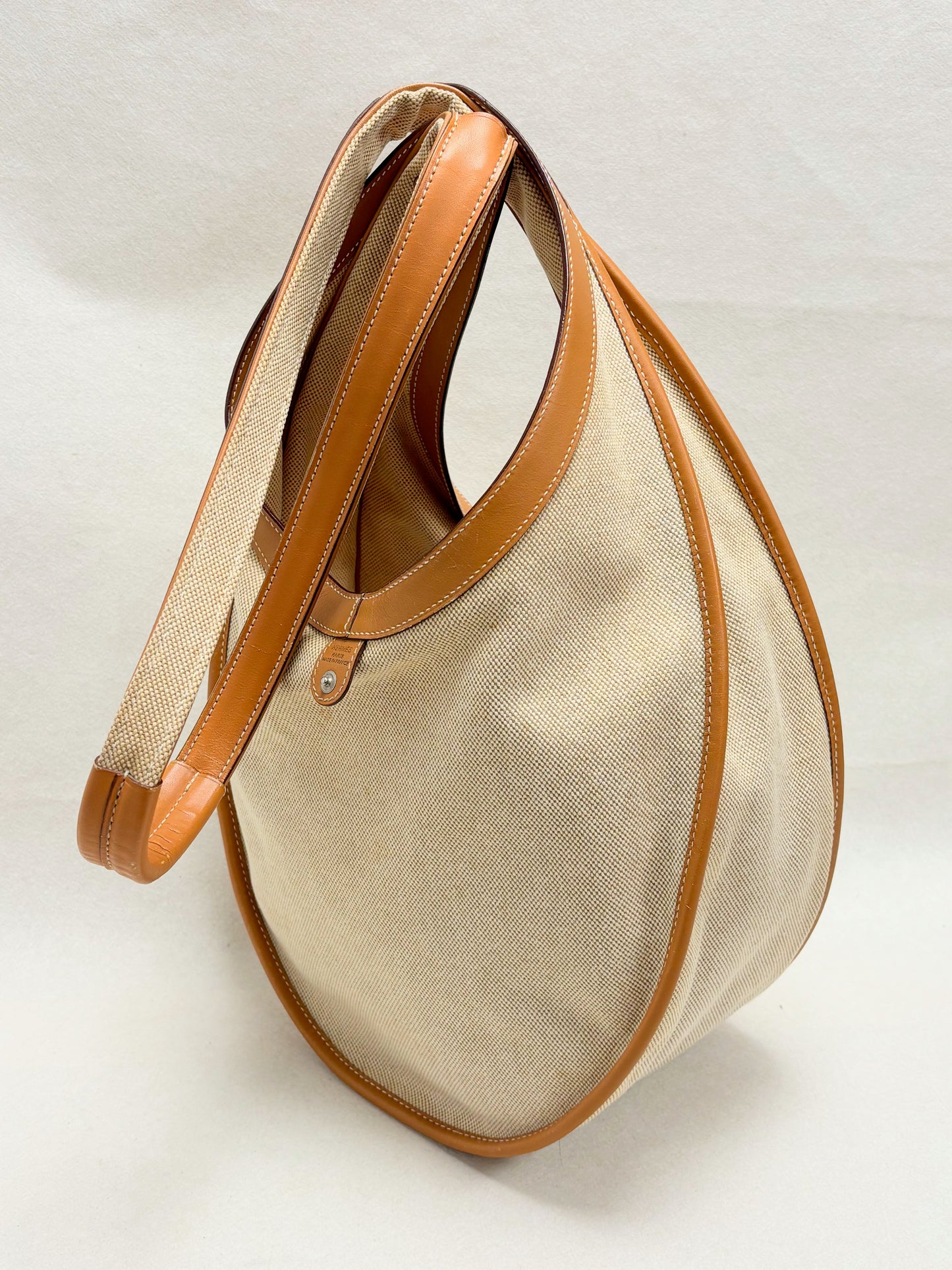 HERMES Sac Luco Toile H et Cuir