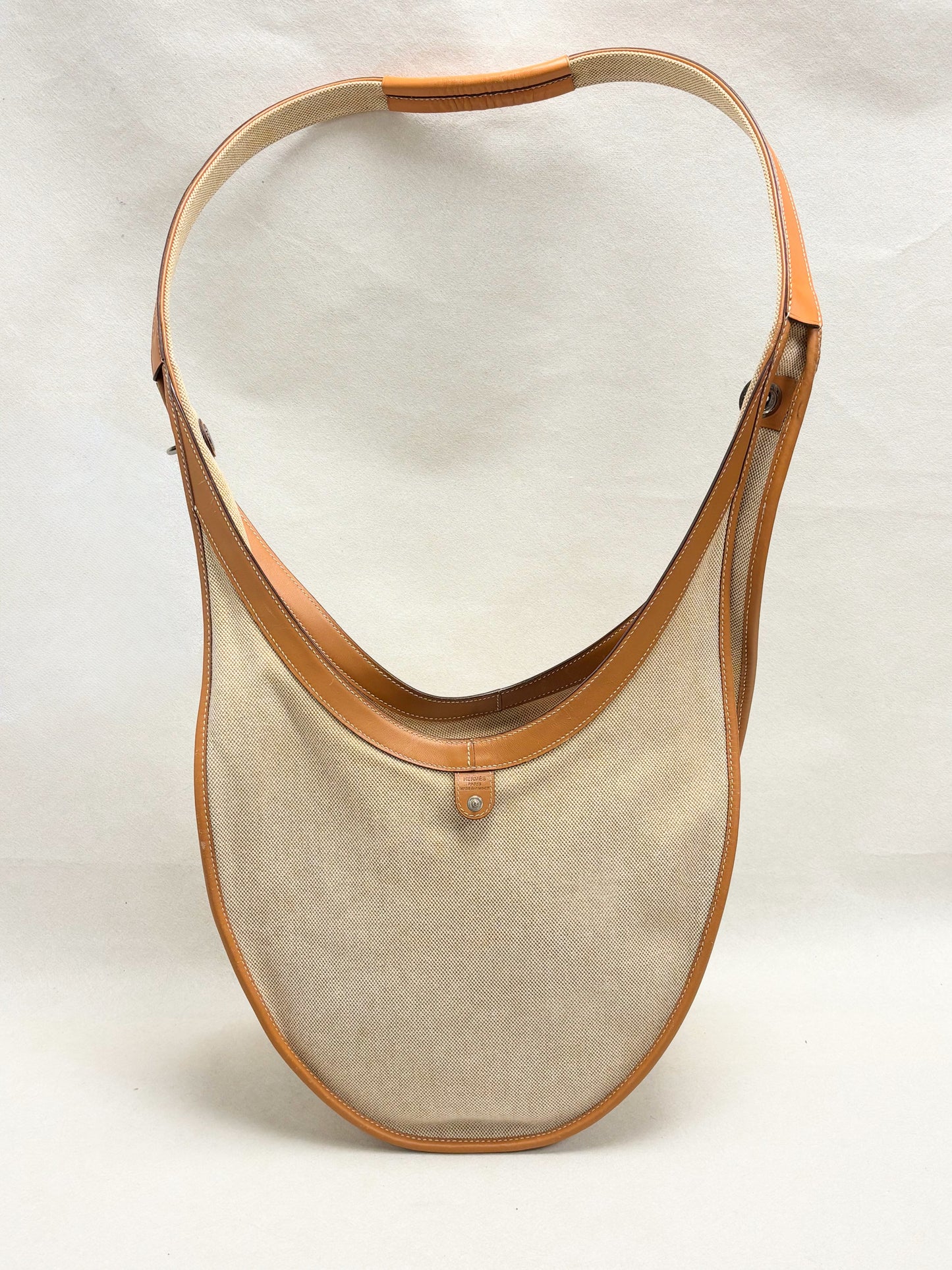 HERMES Sac Luco Toile H et Cuir