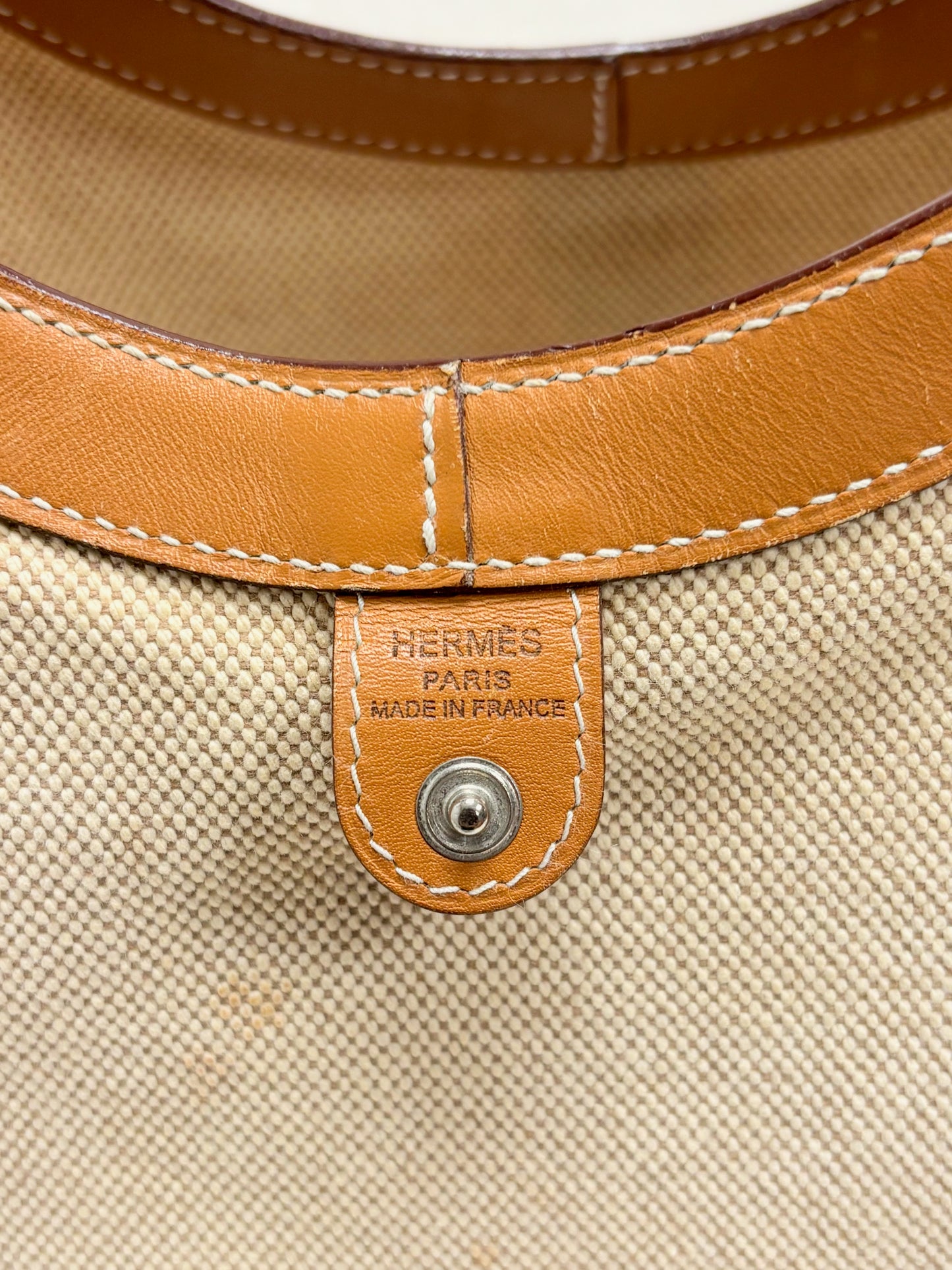 HERMES Sac Luco Toile H et Cuir
