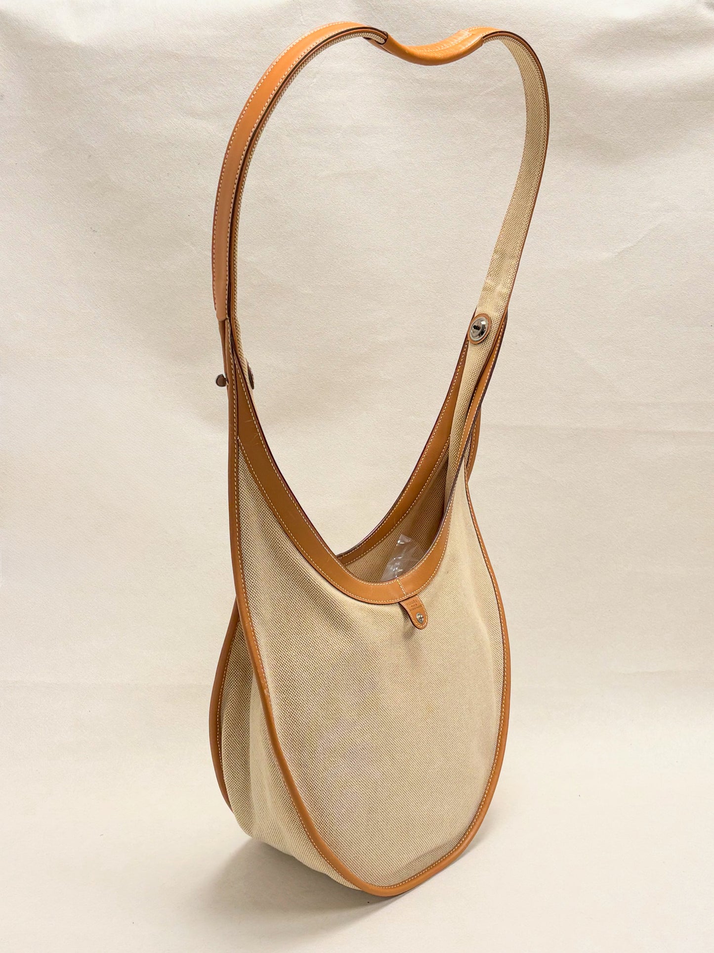 HERMES Sac Luco Toile H et Cuir