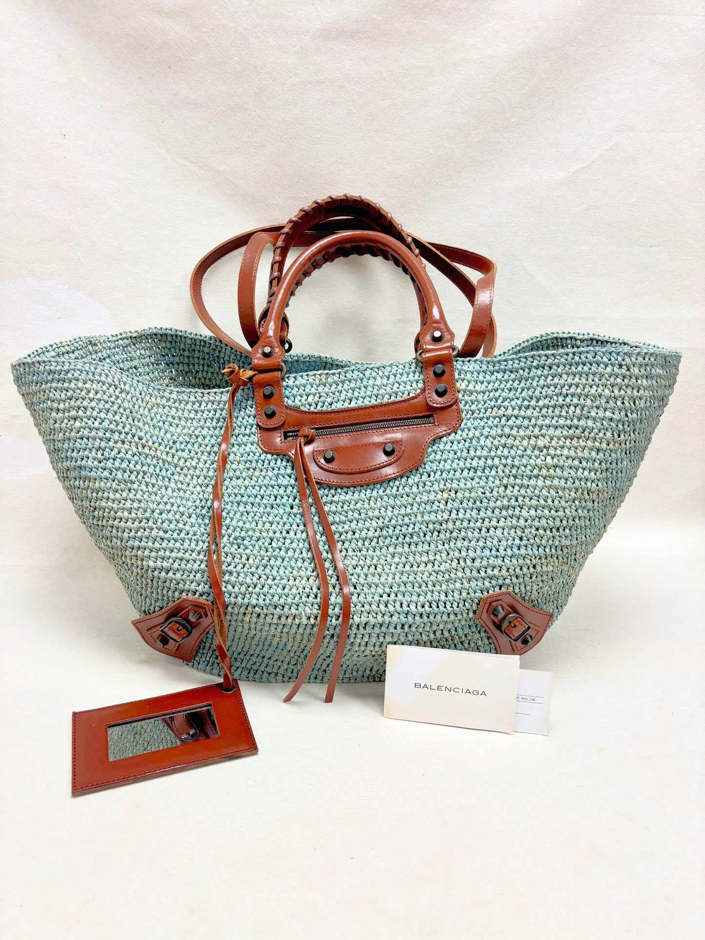 BALENCIAGA Sac Panier Raphia GM