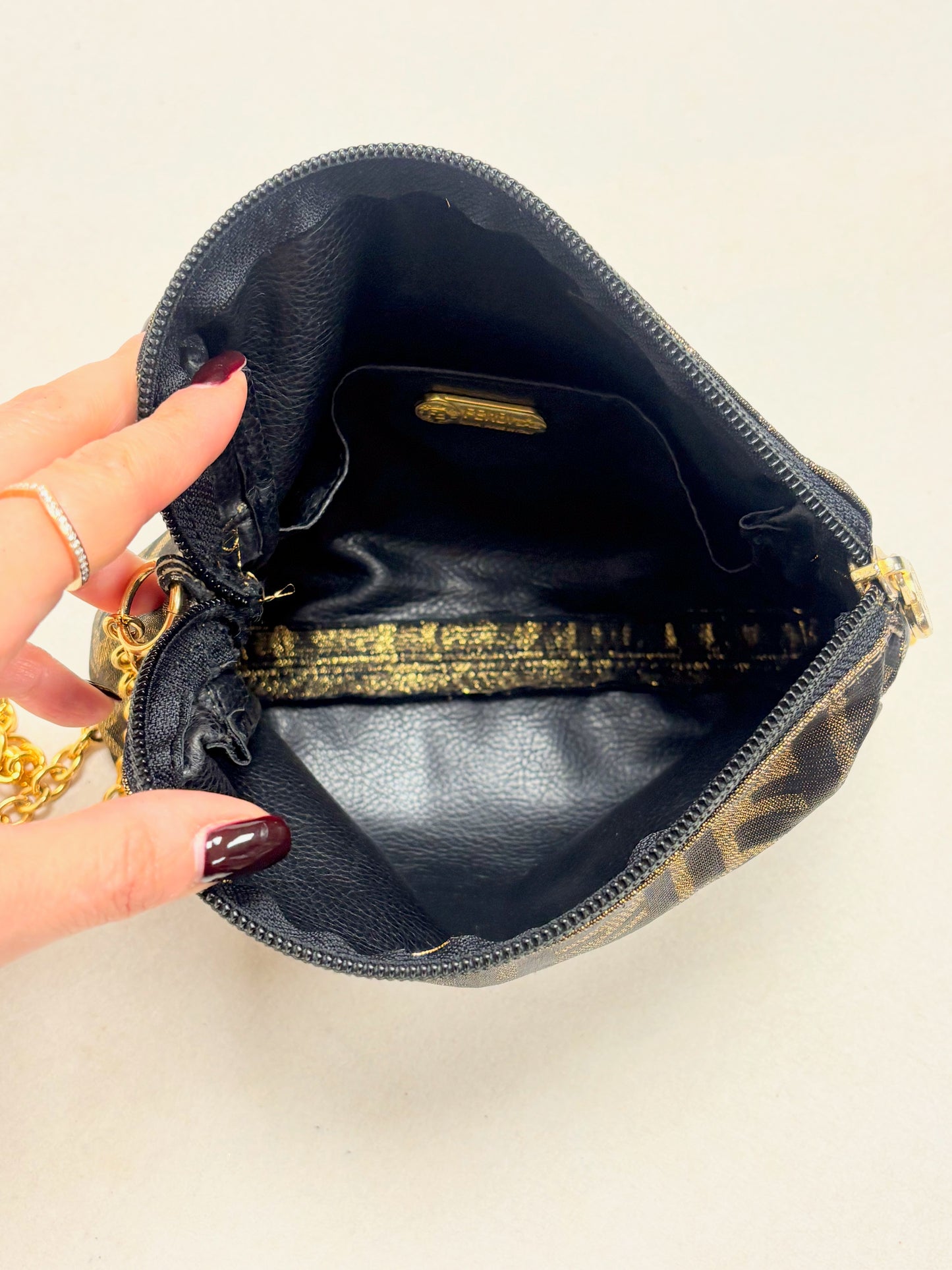 FENDI Sac Zucca Lamé
