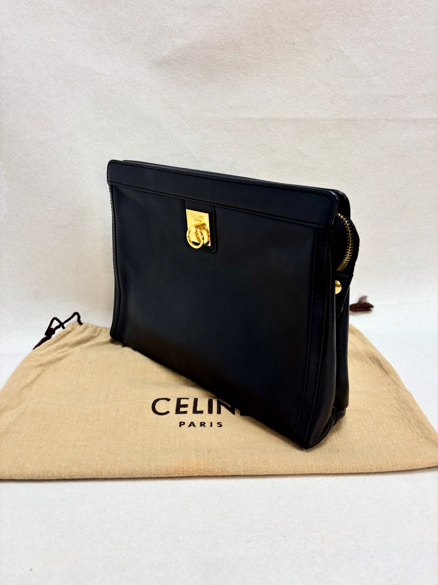 CÉLINE Pochette en cuir