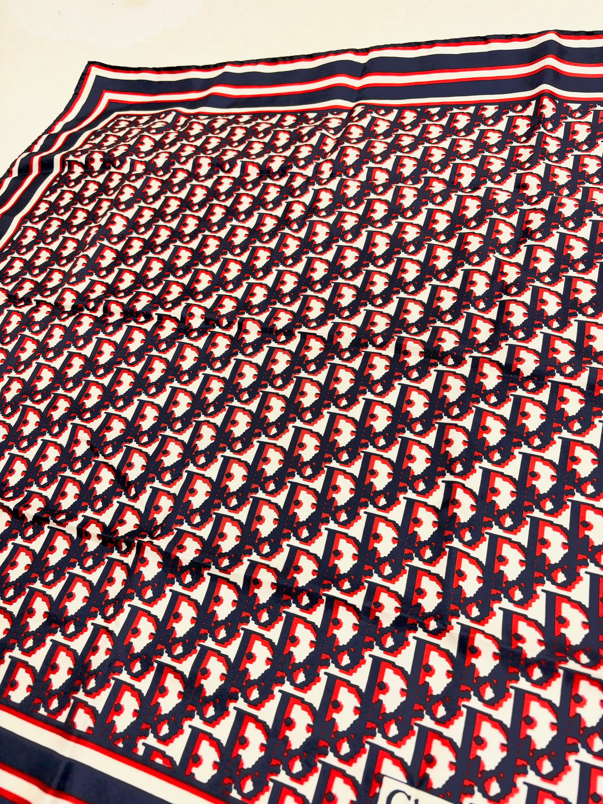 DIOR Foulard Carré Oblique en soie