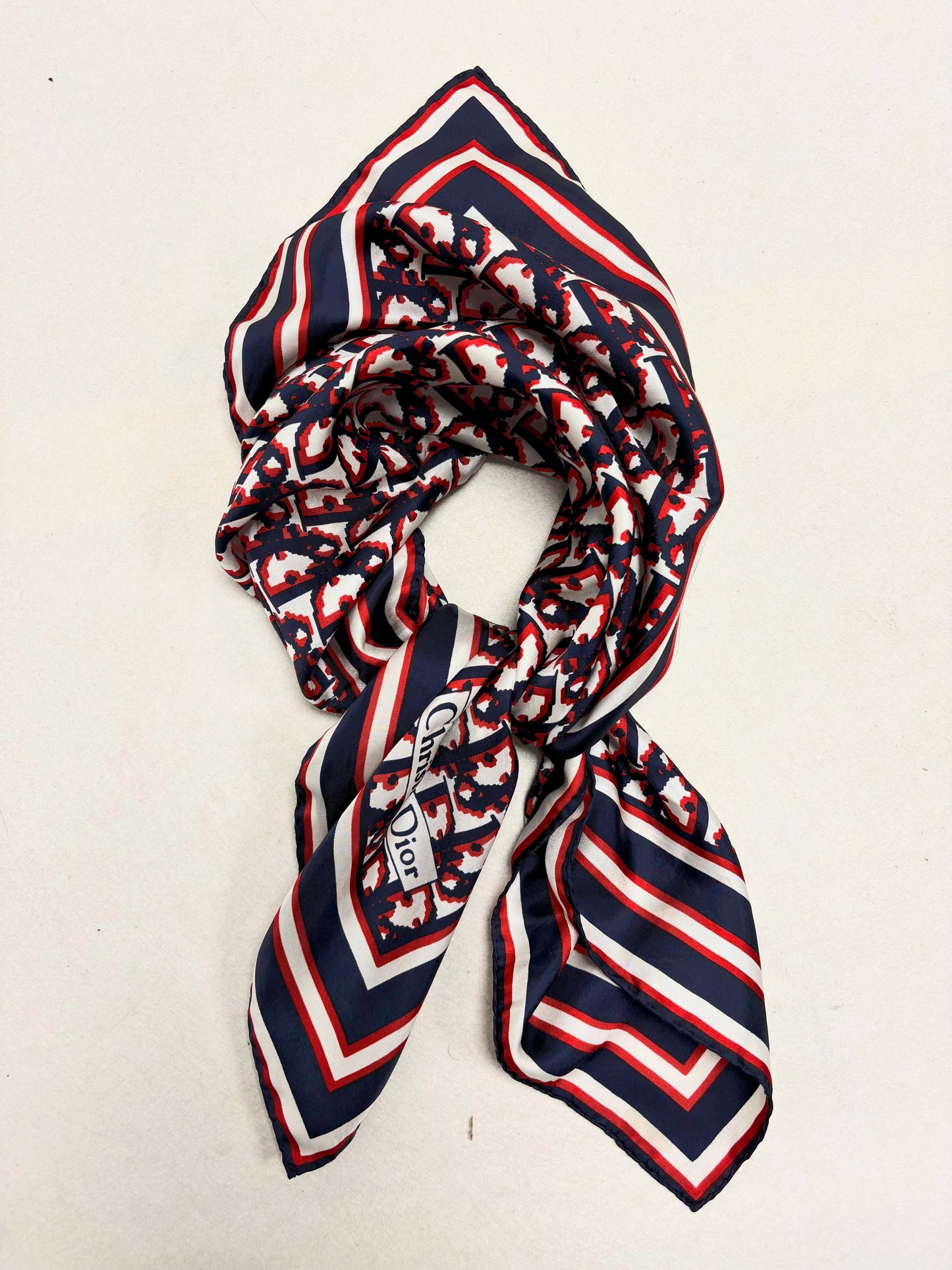 DIOR Foulard Carré Oblique en soie