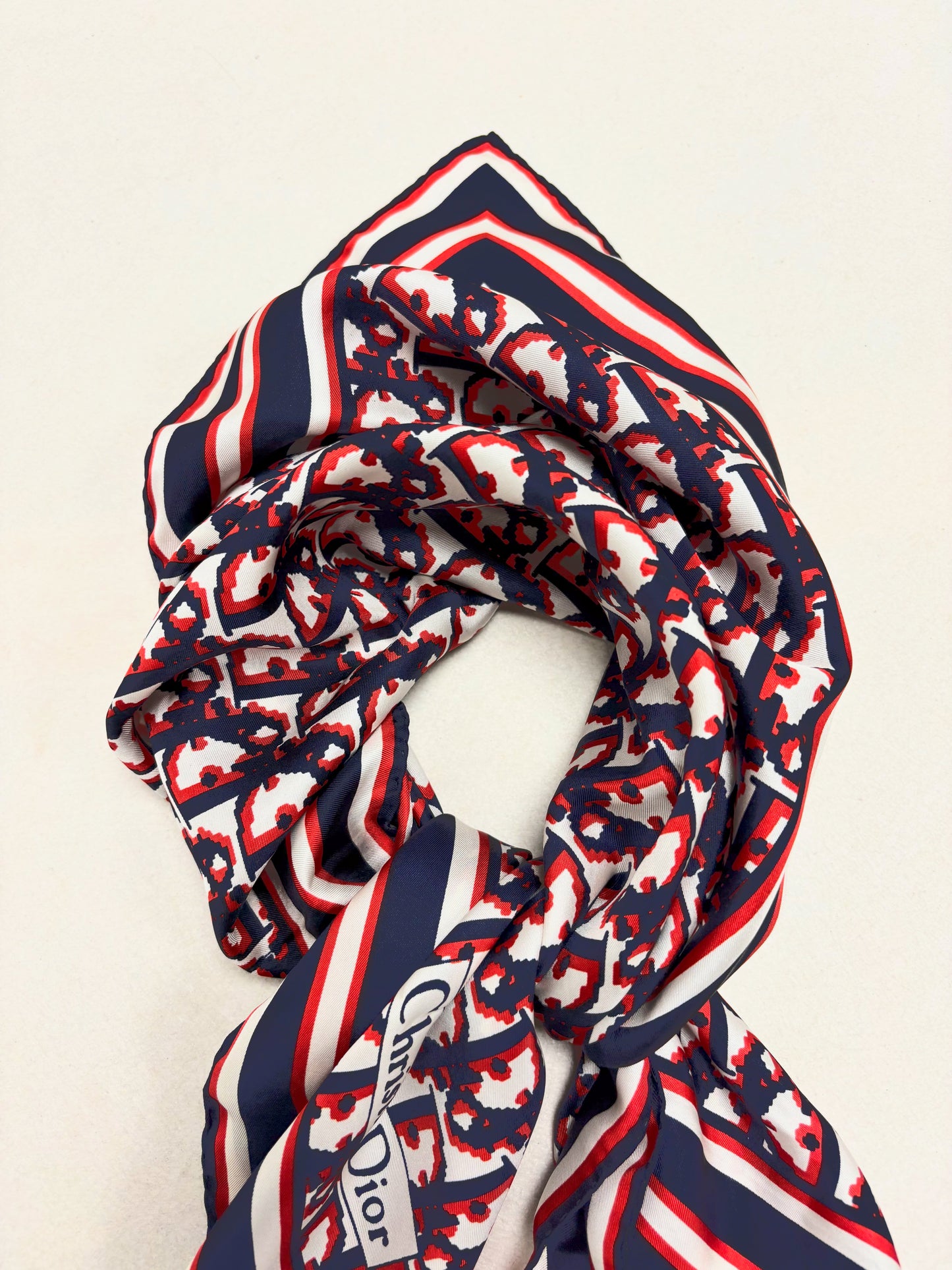 DIOR Foulard Carré Oblique en soie
