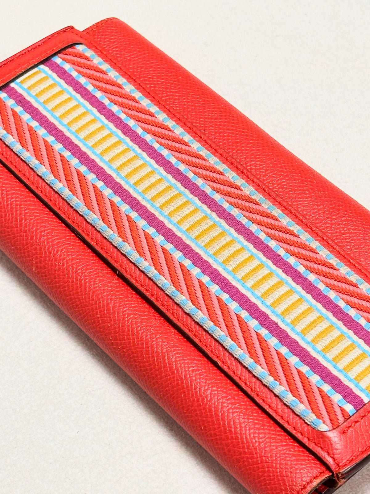 HERMES Portefeuille Passant long toile Cavale
