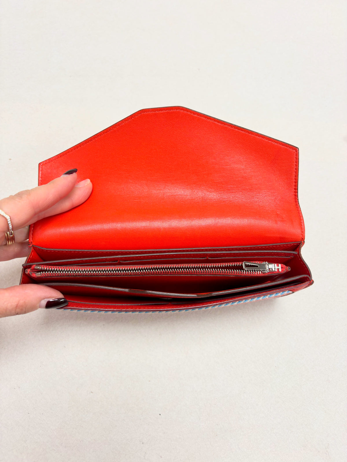 HERMES Portefeuille Passant long toile Cavale