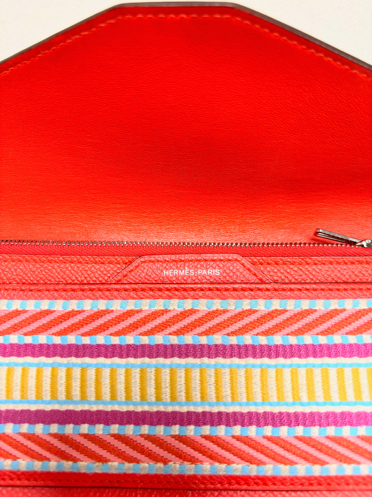 HERMES Portefeuille Passant long toile Cavale