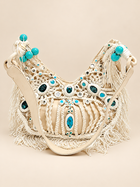 CHLOÉ Sac Perles et Macramé