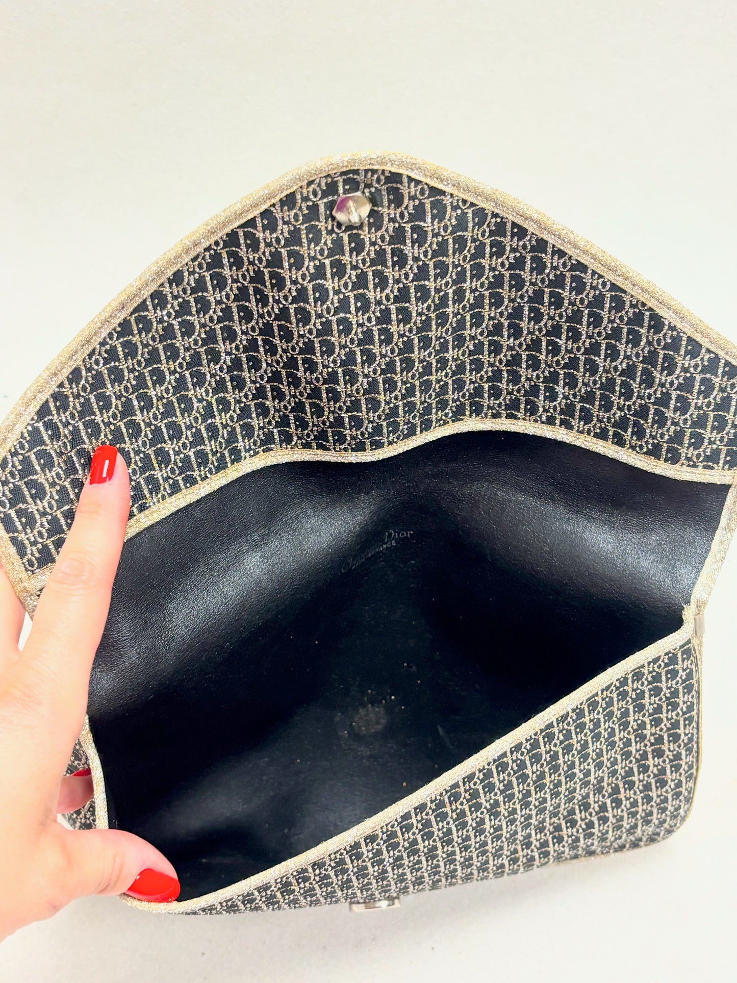 DIOR Pochette Oblique en lamé