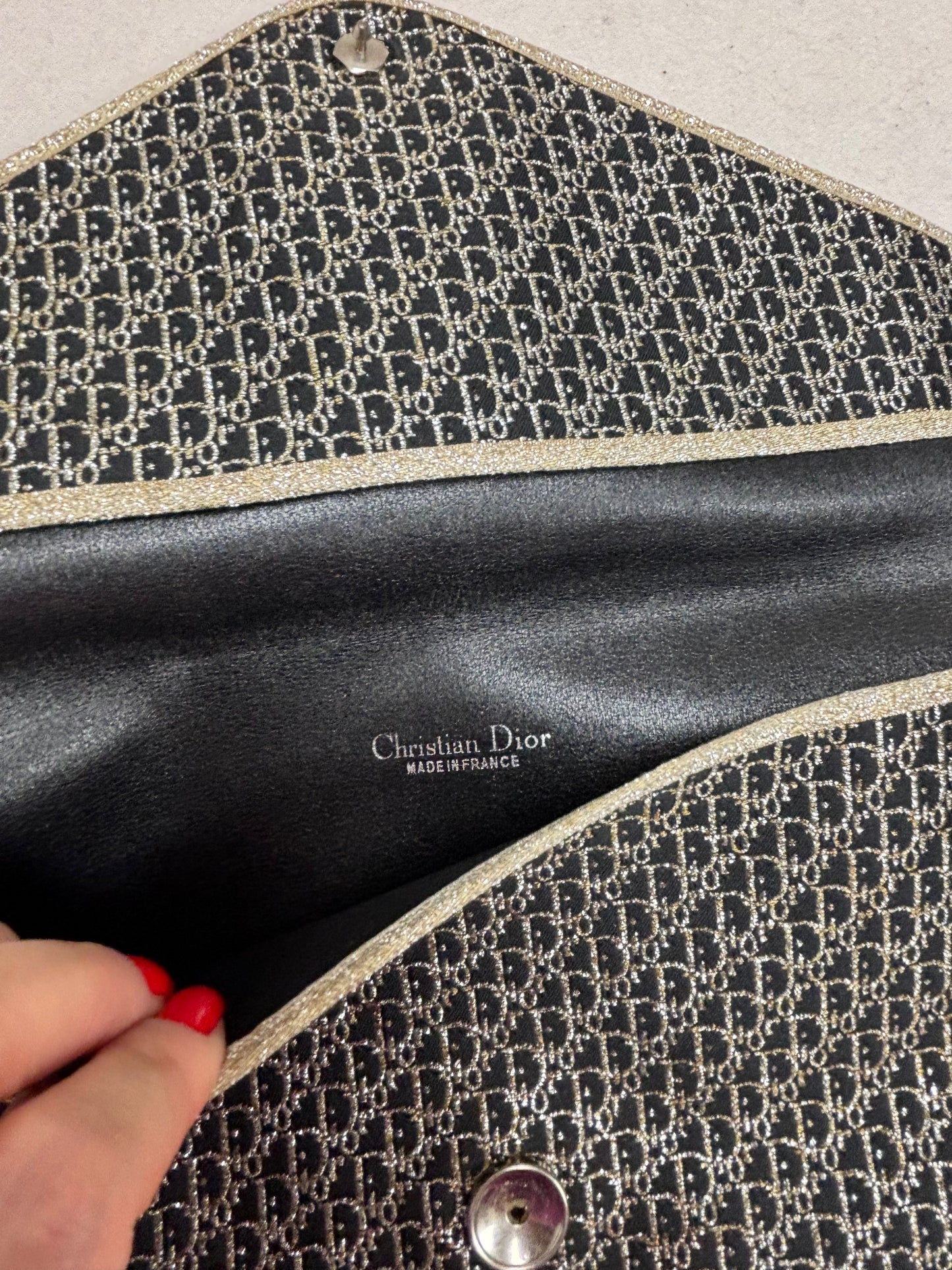DIOR Pochette Oblique en lamé
