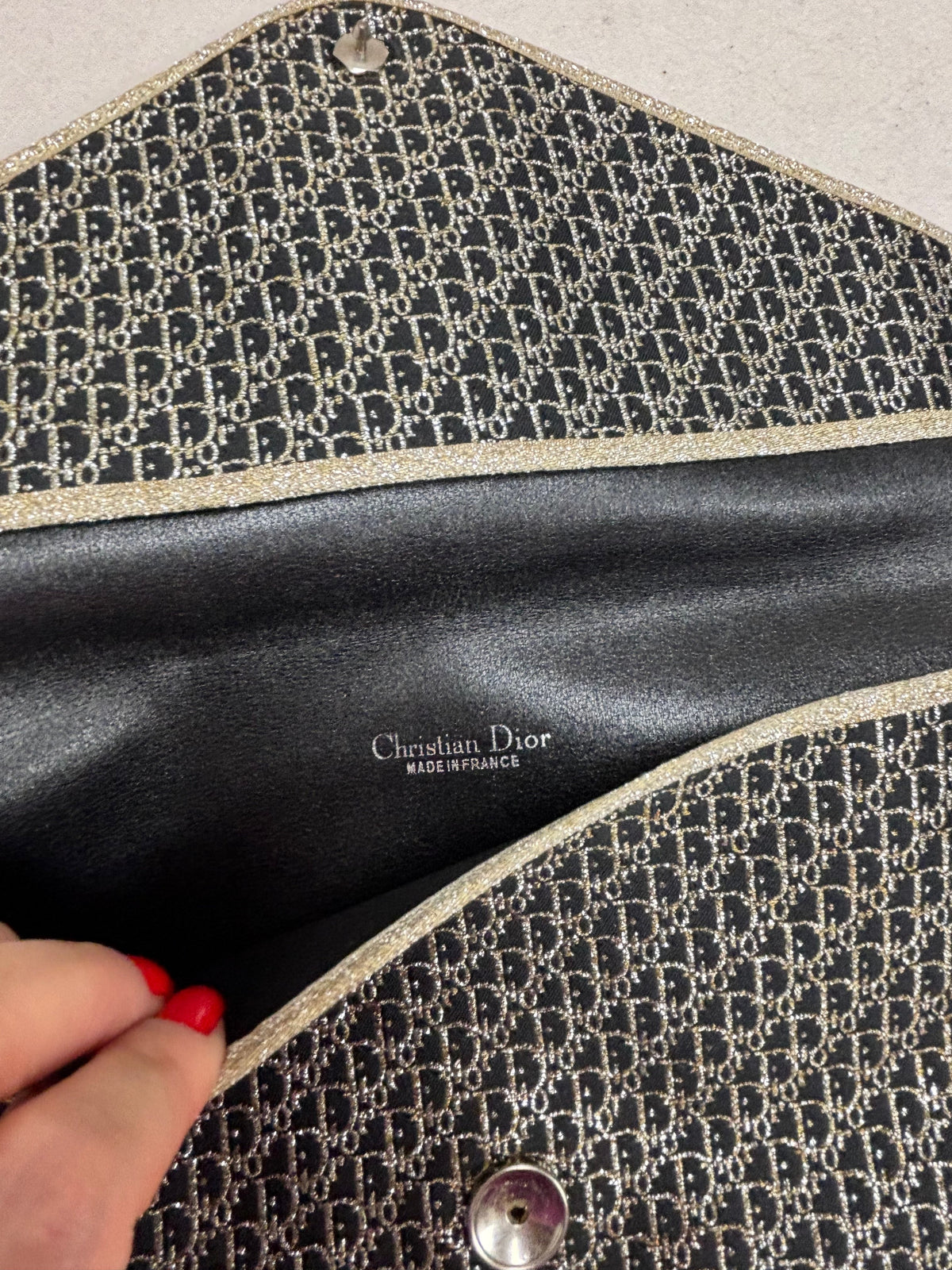 DIOR Pochette Oblique en lamé