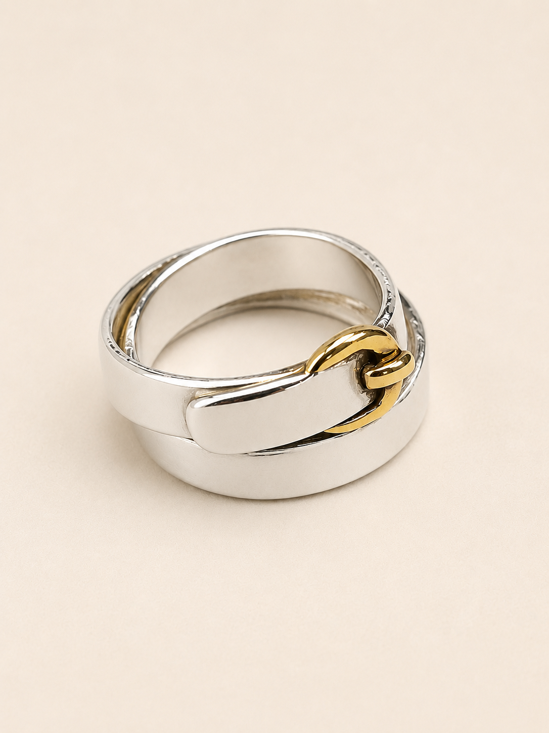HERMÈS Bague Débridée Argent et Or