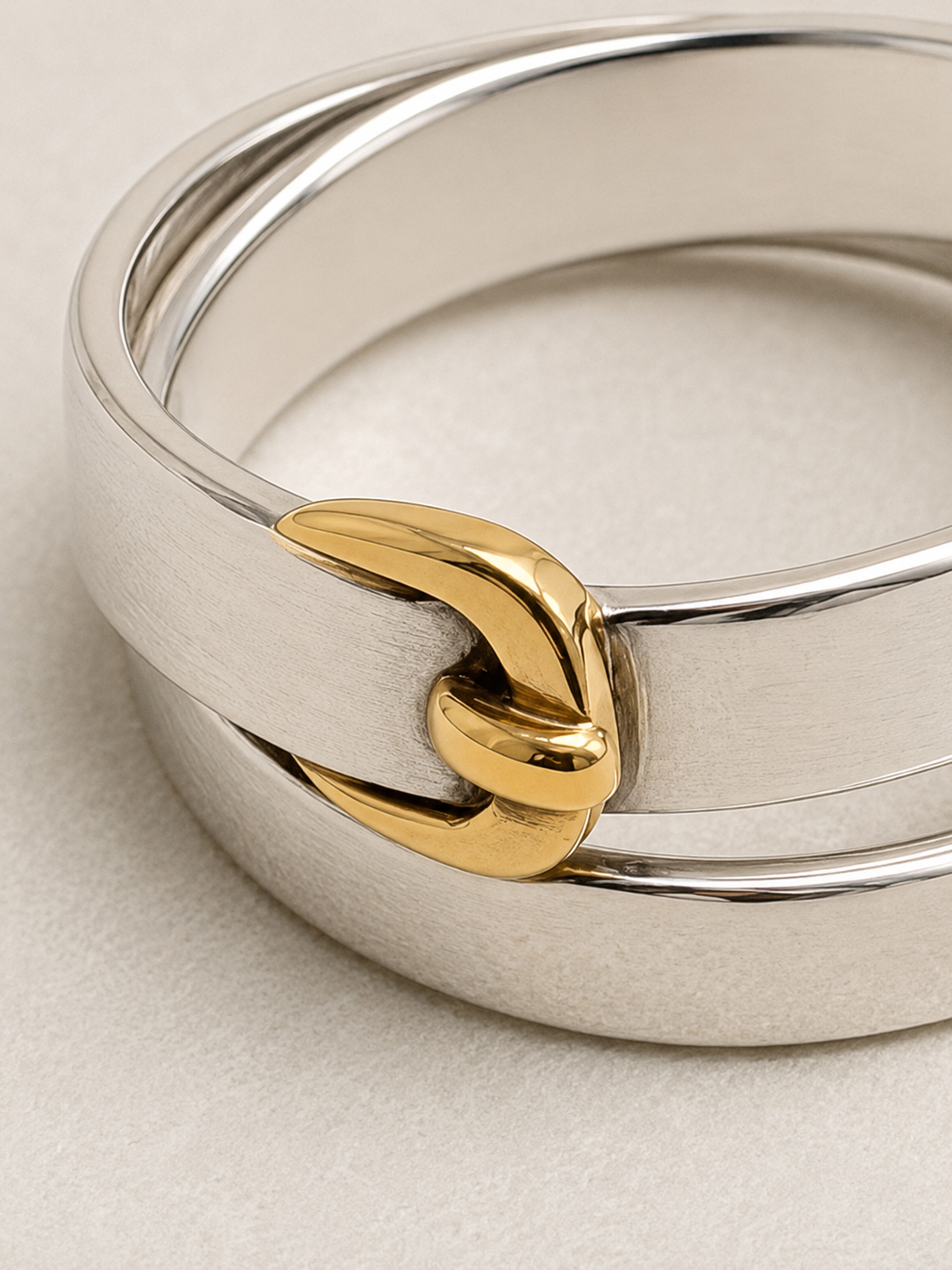 HERMÈS Bague Débridée Argent et Or