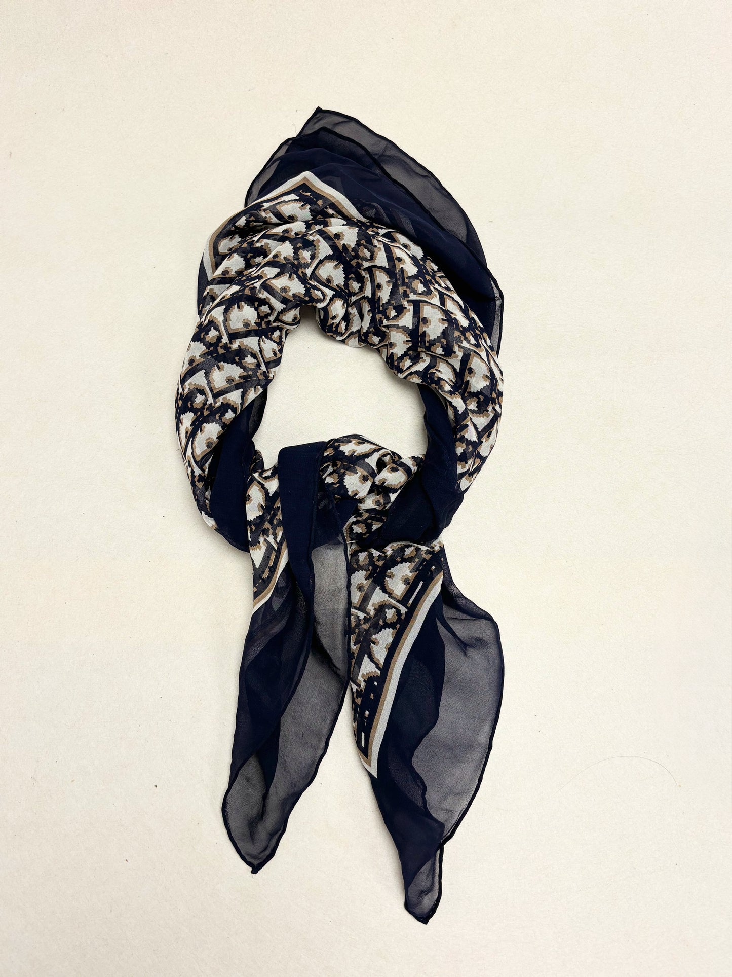 DIOR Foulard Carré Oblique en soie