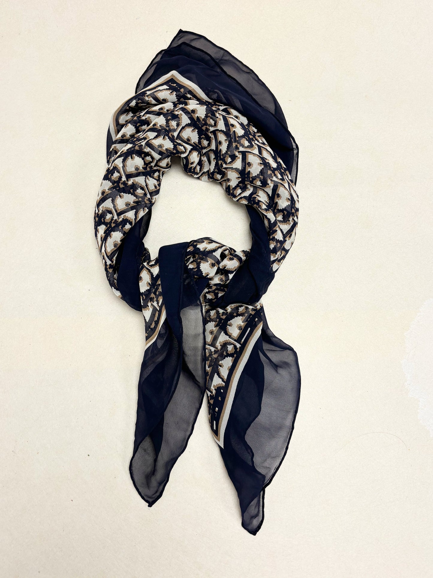 DIOR Foulard Carré Oblique en soie