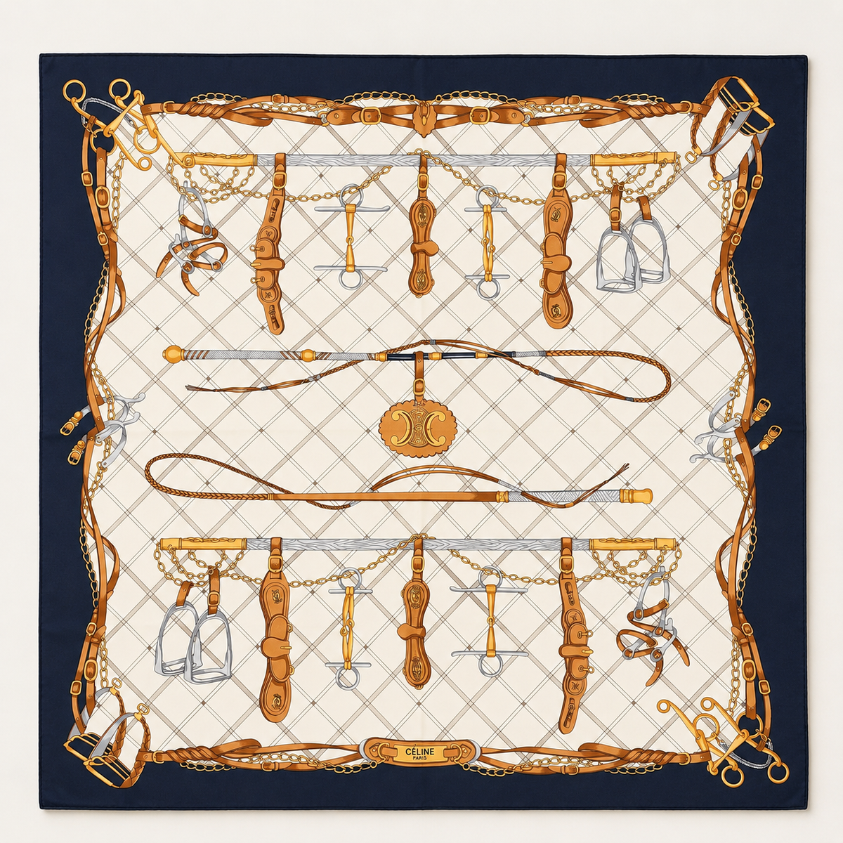CELINE Foulard Carré en soie
