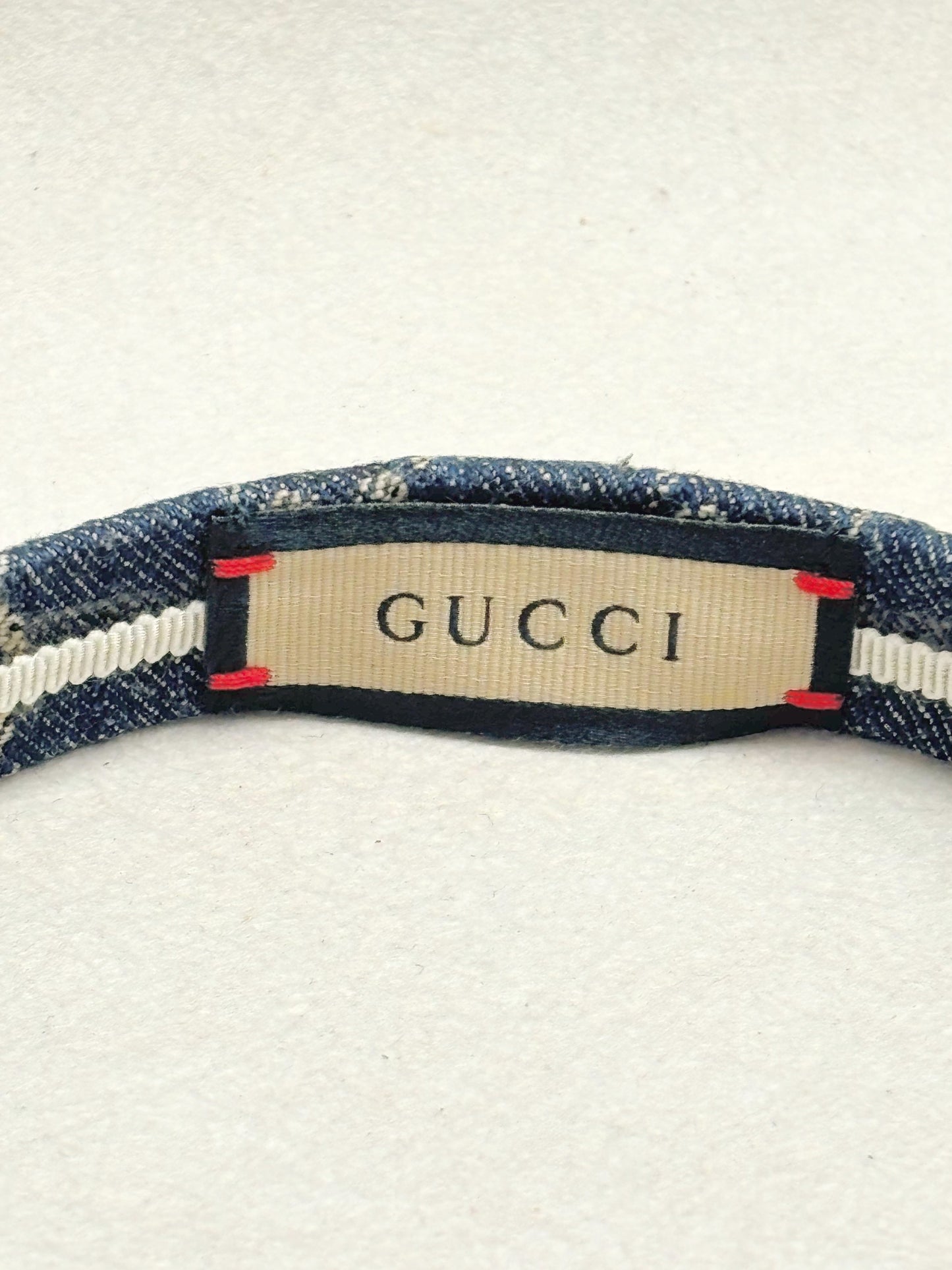 GUCCI Serre-tête Monogramme Denim