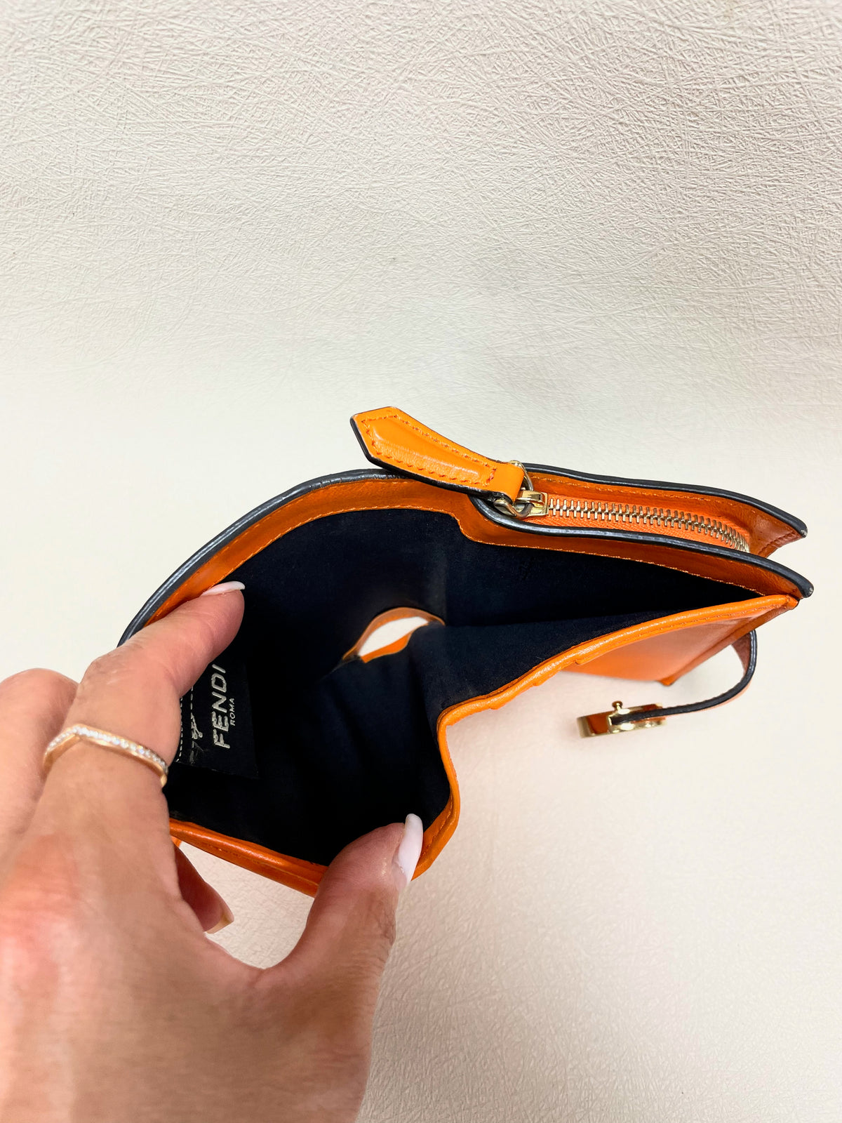 FENDI Portefeuille Zucca cuir