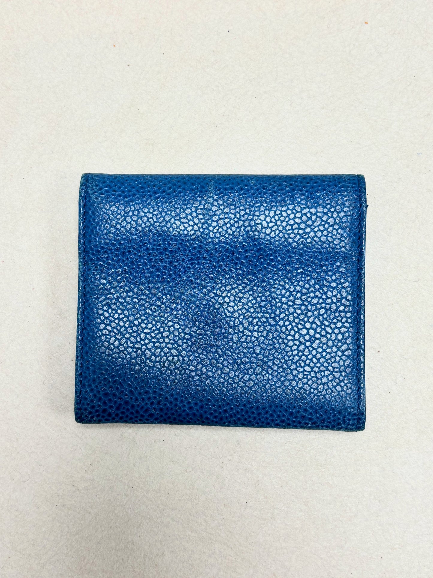 CHANEL Porte-Monnaie Cuir bleu