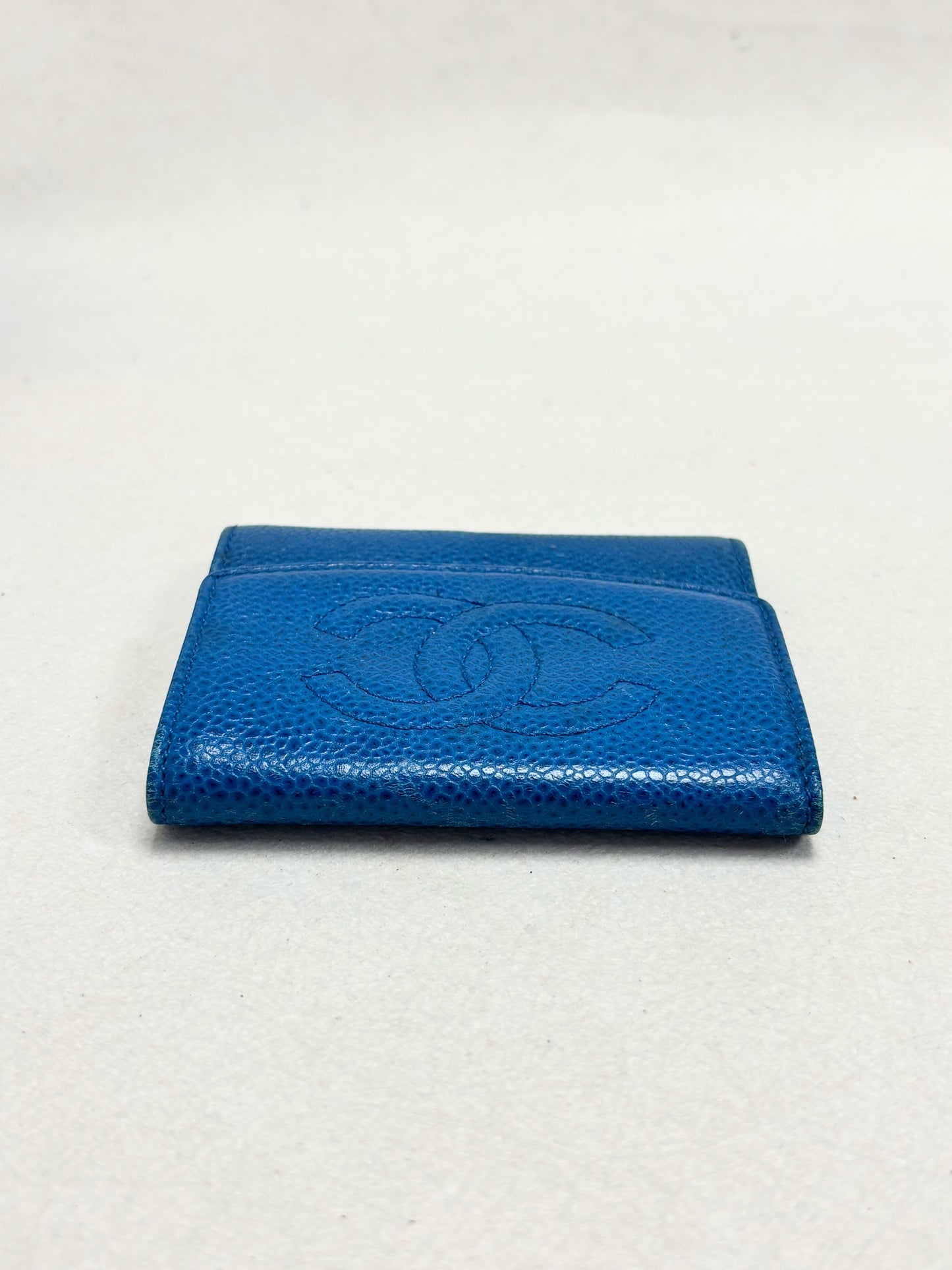 CHANEL Porte-Monnaie Cuir bleu