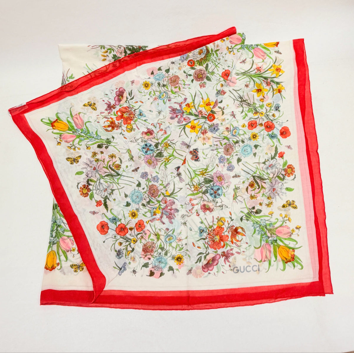 GUCCI Maxi Foulard Carré Flora