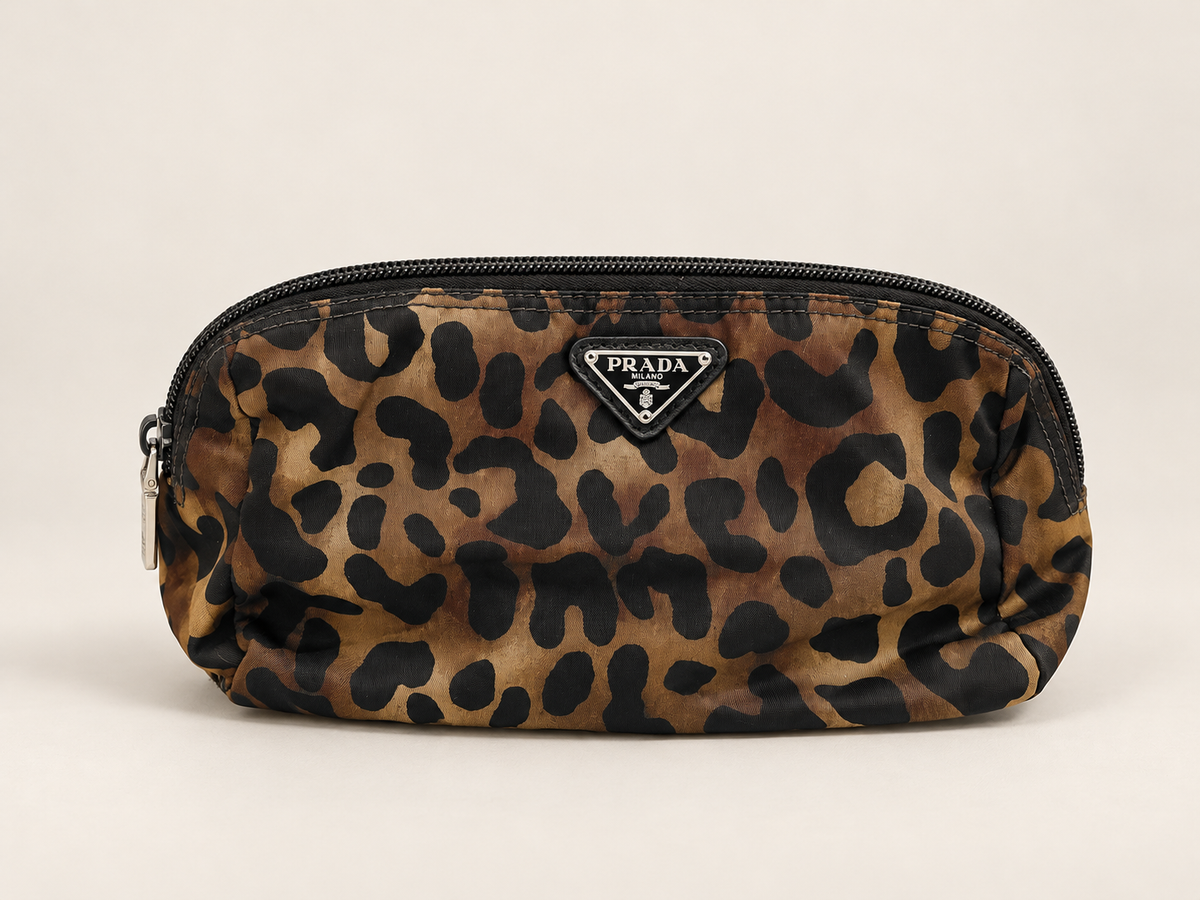 PRADA Trousse Nylon Léopard