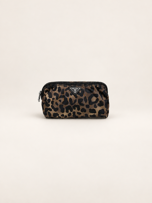 PRADA Trousse Nylon Léopard