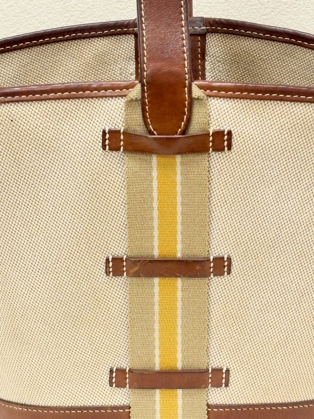HERMES Sac Camail Toile H et Barenia