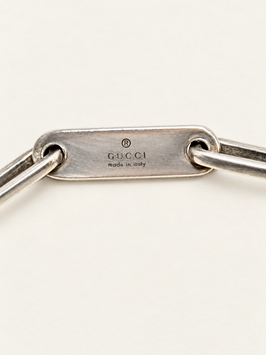 GUCCI Collier Maille Trombonne Argent