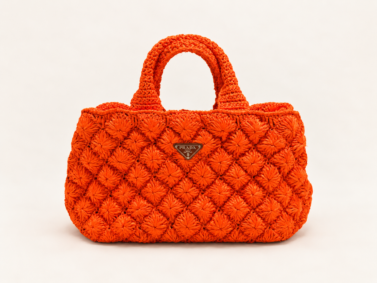 PRADA Panier en Raphia