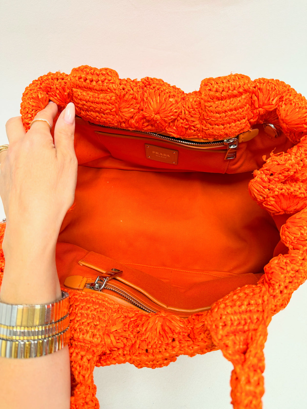 PRADA Panier en Raphia