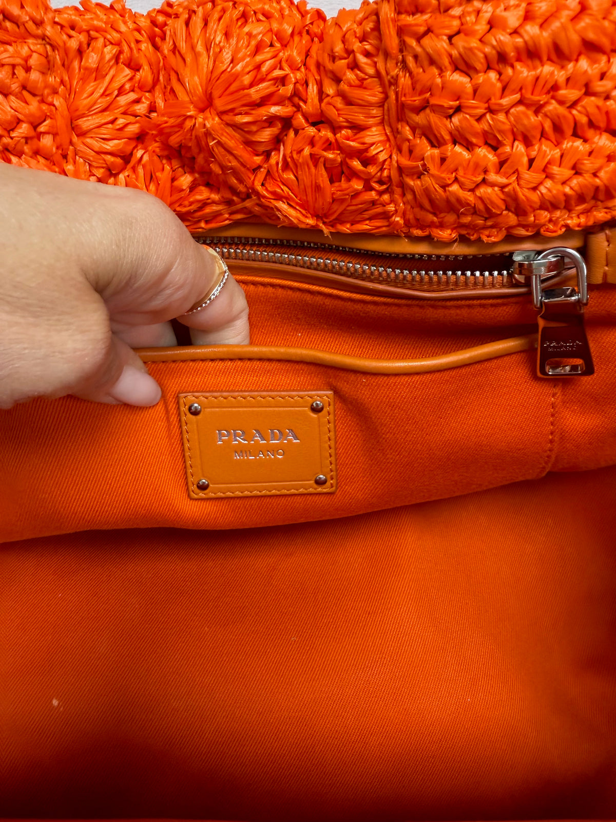 PRADA Panier en Raphia