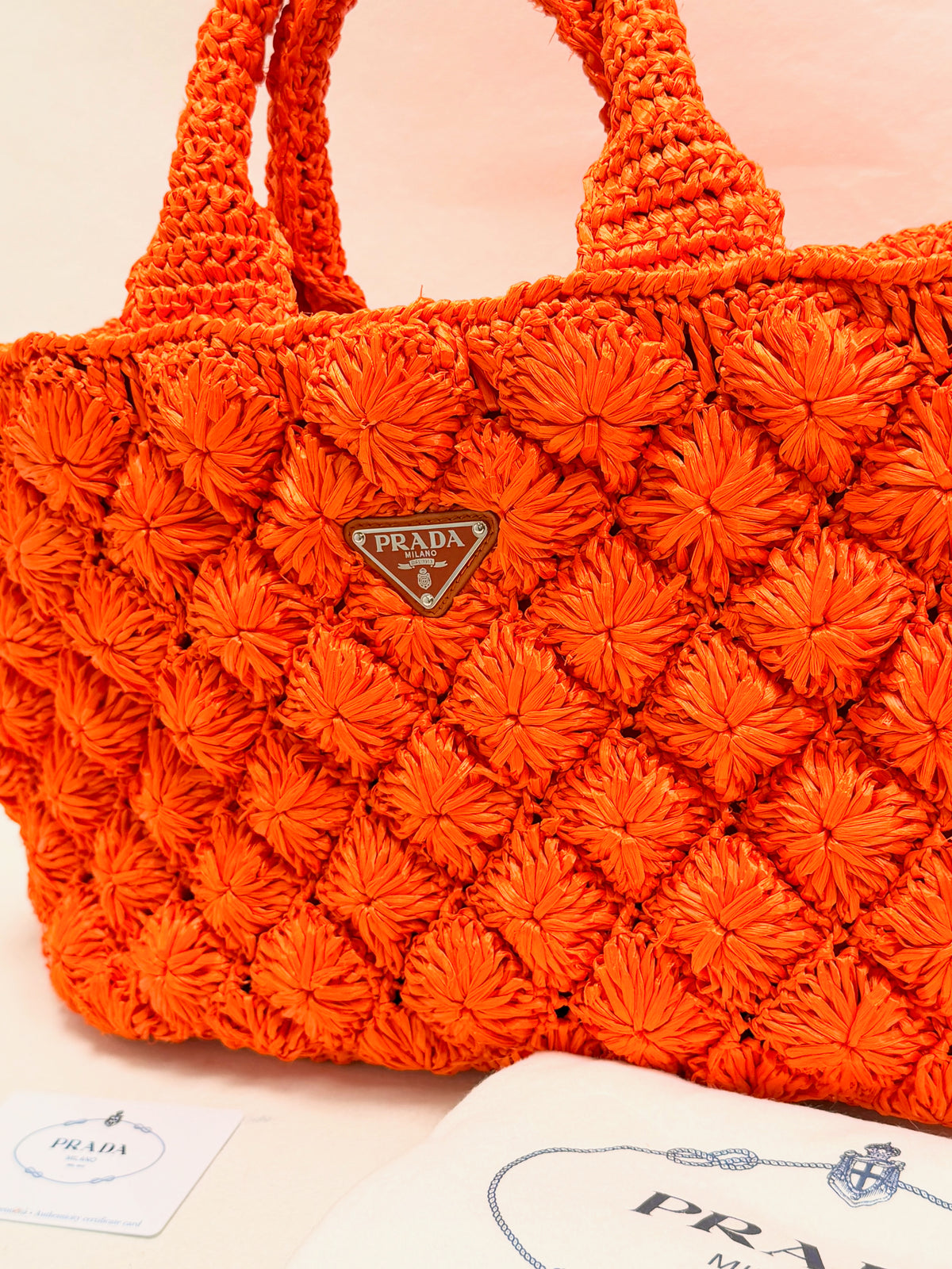 PRADA Panier en Raphia
