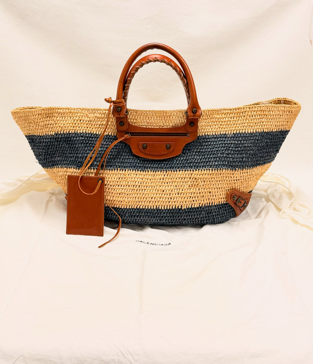 BALENCIAGA Sac Panier Raphia GM