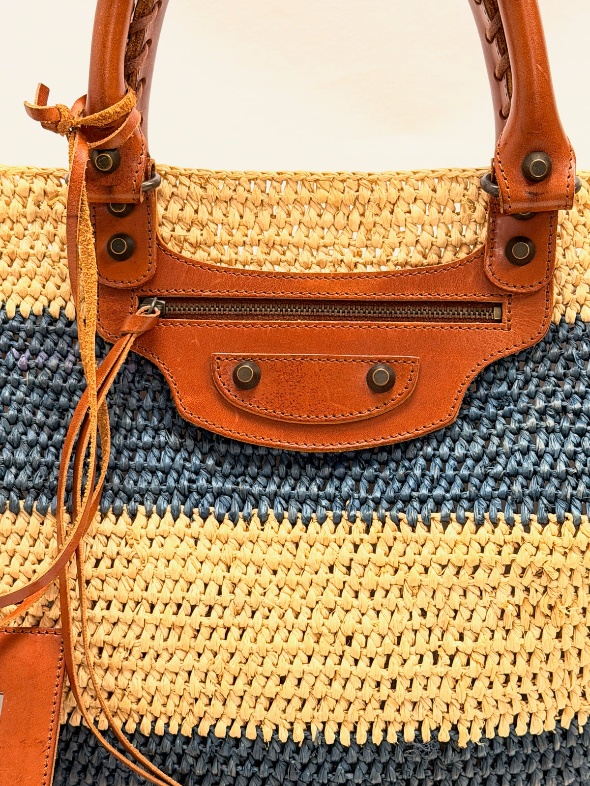 BALENCIAGA Sac Panier Raphia GM