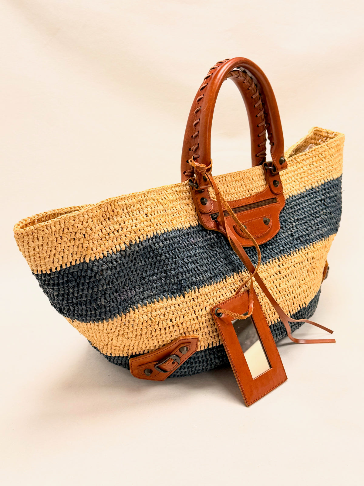 BALENCIAGA Sac Panier Raphia GM
