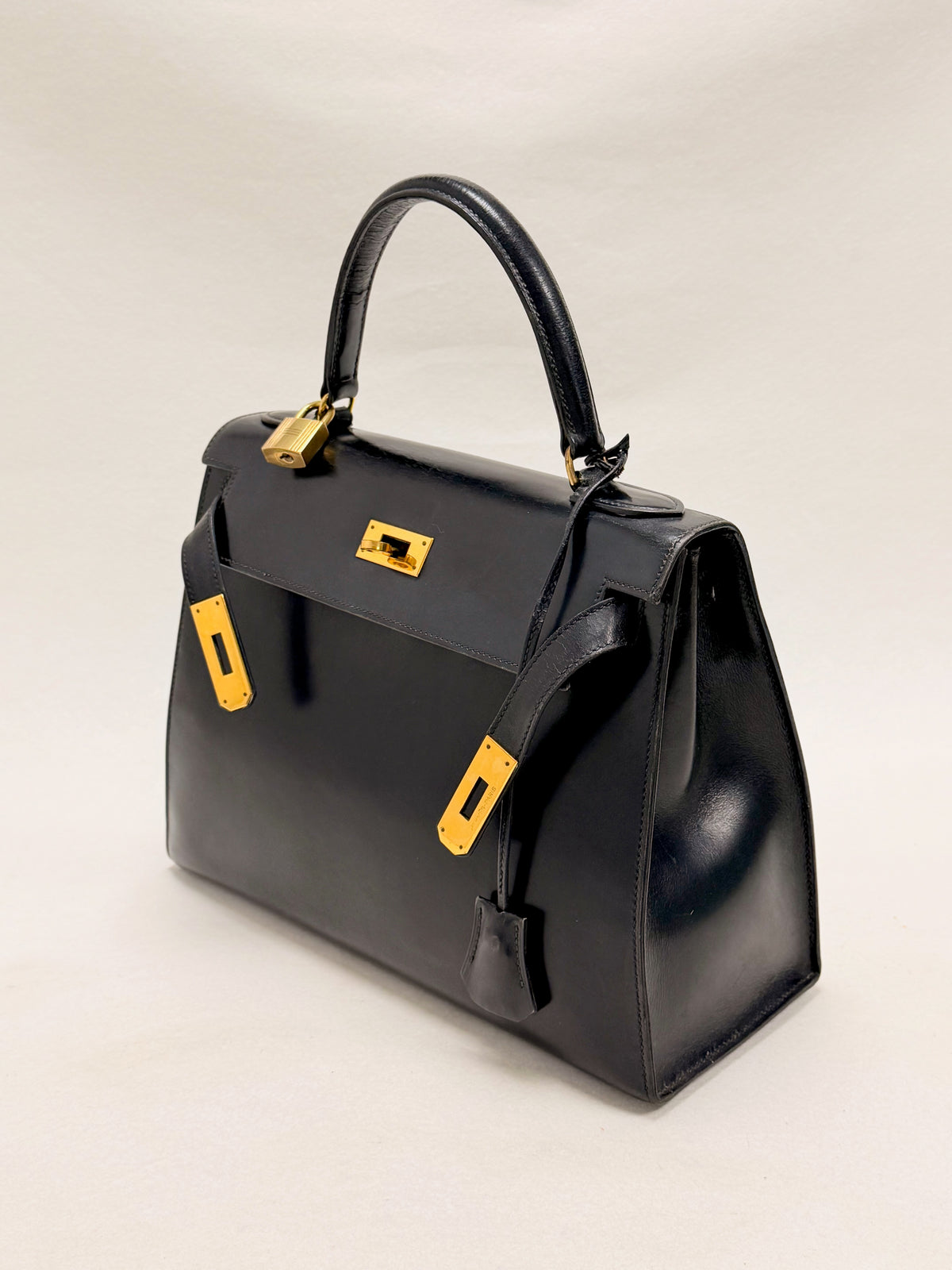 HERMÈS Sac Kelly 28 Box Navy