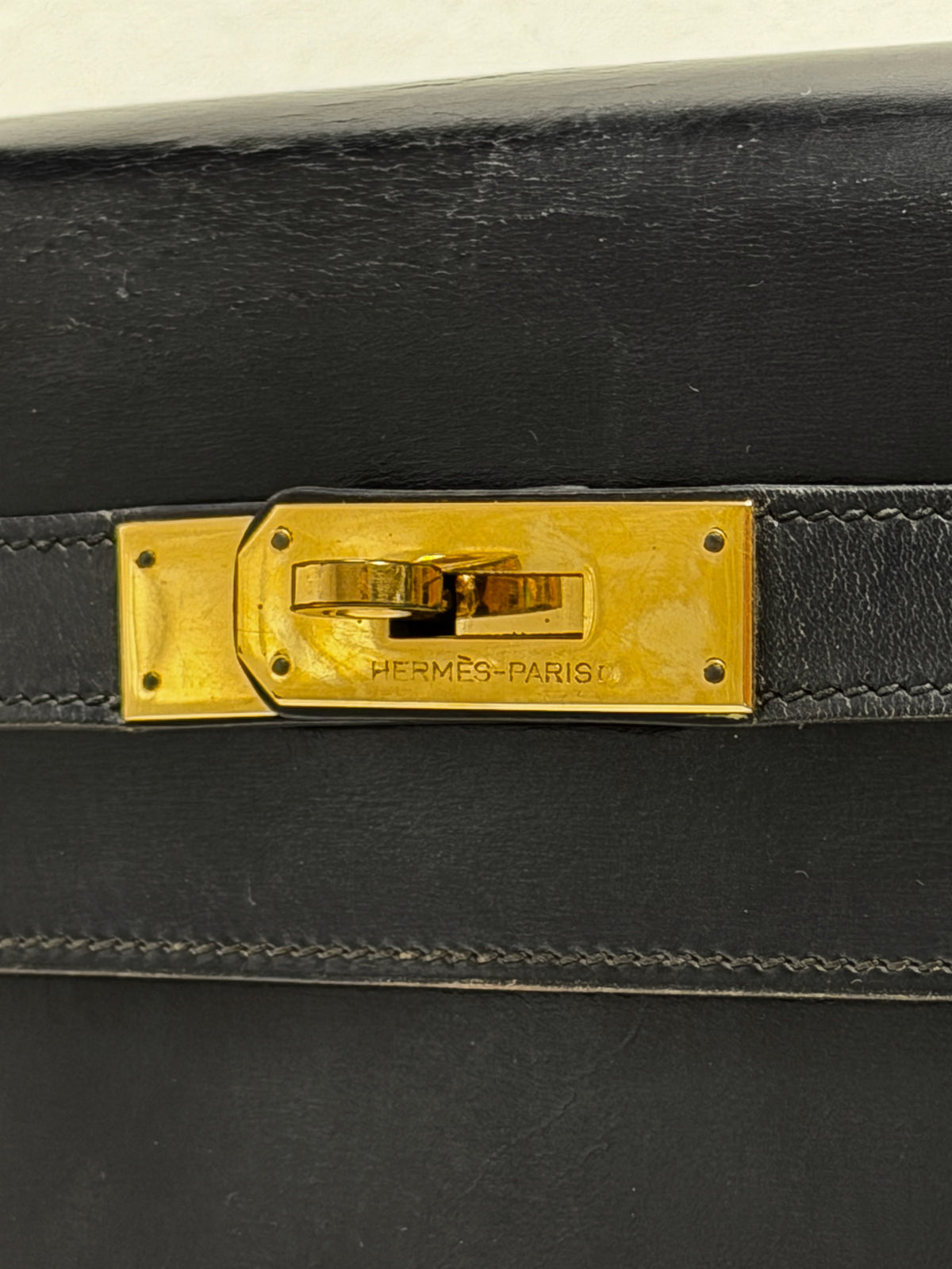 HERMÈS Sac Kelly 28 Box Navy