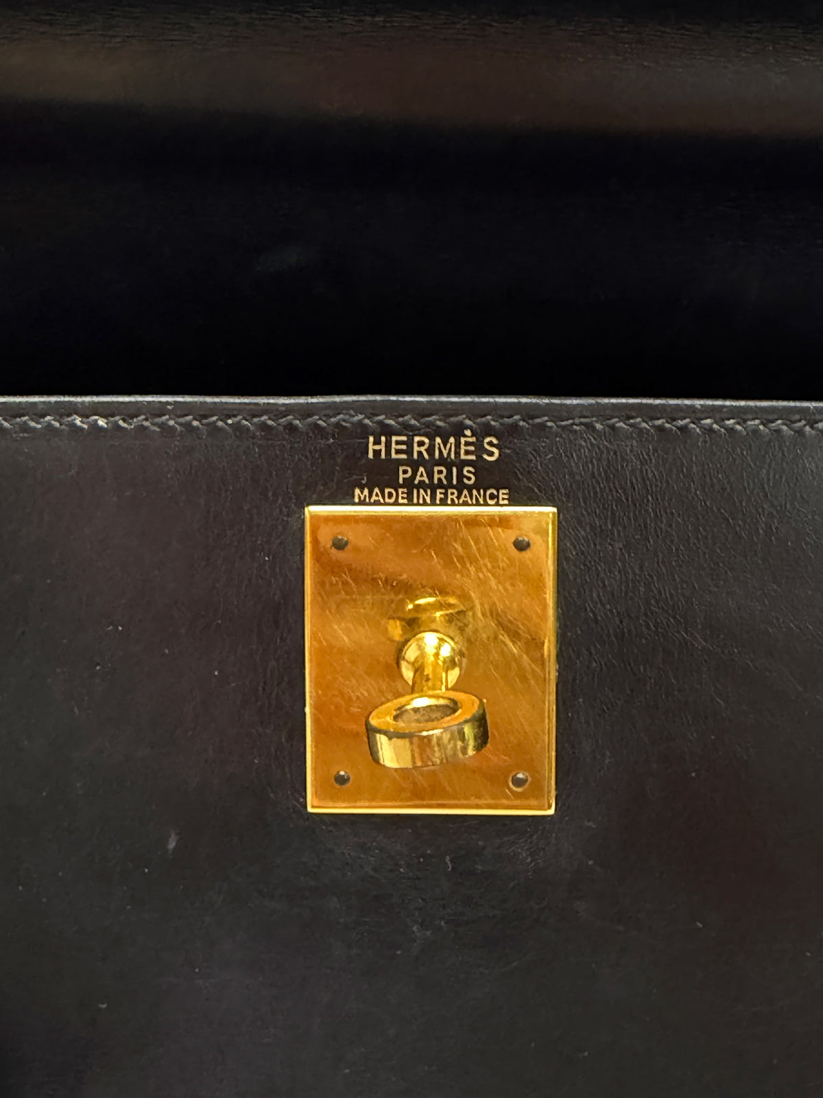 HERMÈS Sac Kelly 28 Box Navy