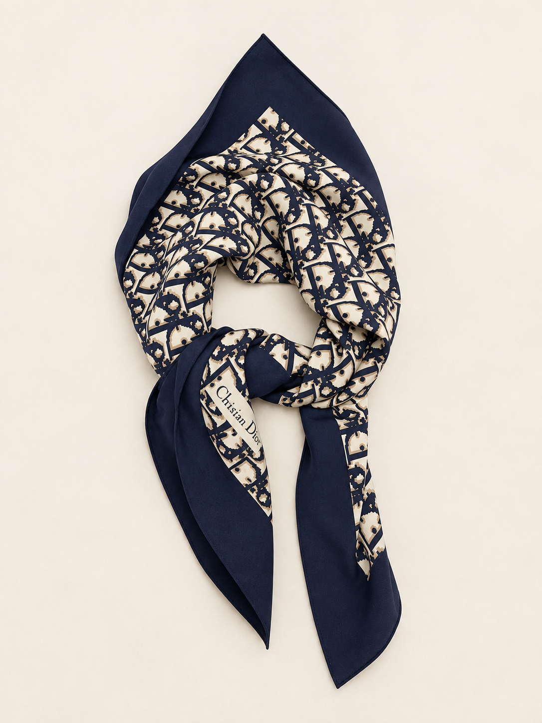 DIOR Foulard Carré Oblique en soie