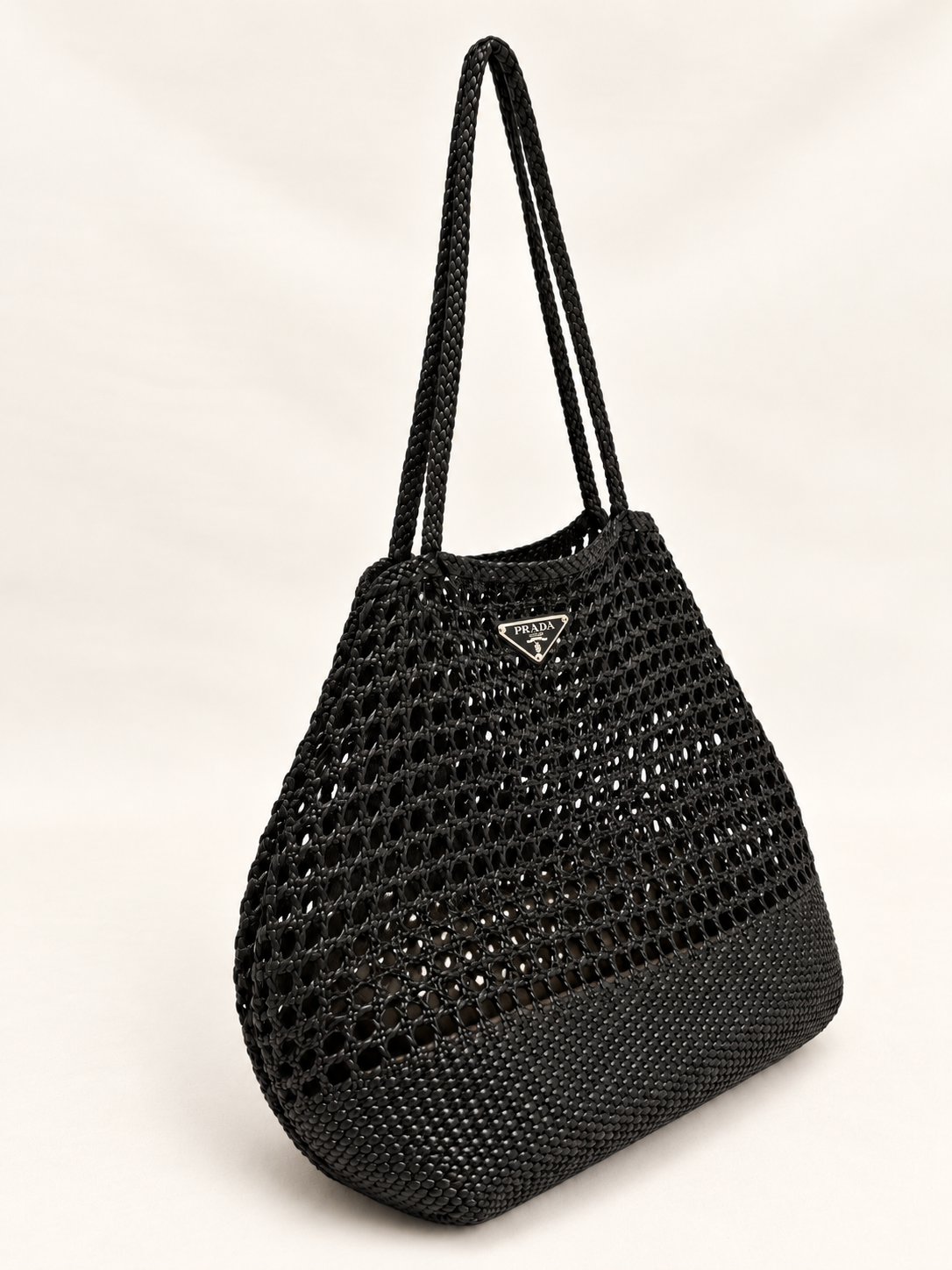 PRADA Sac Cabas Cuir Tressé